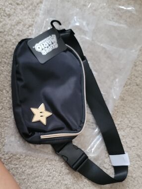 Nintendo Black Sling Bag with Gold Star Accent